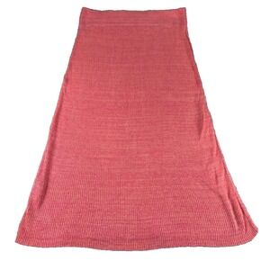 Free People A Line Side Slit Midi Knit Skirt Women Large Pink Elevated Basics